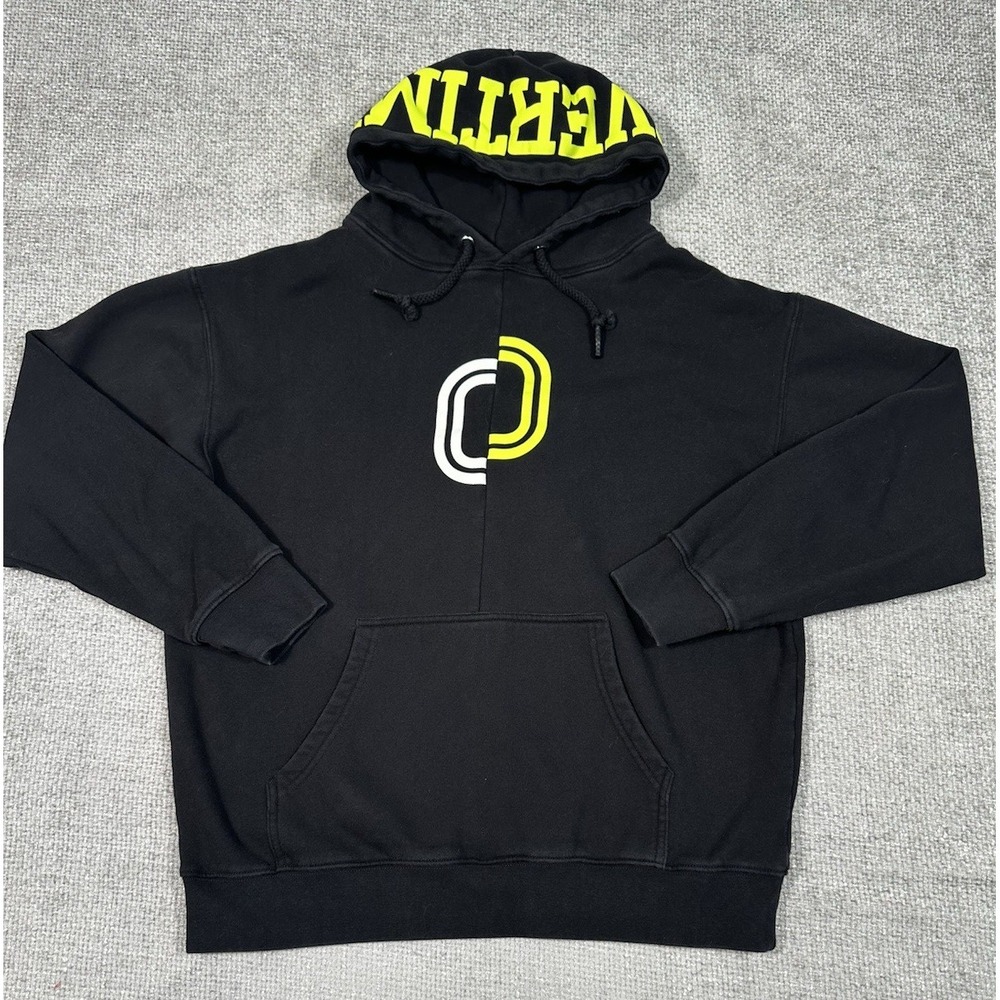 Overtime Hoodie Mens‎ Large Black Split O Sweatshirt Athleisure